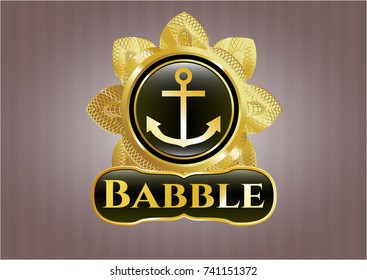  Gold shiny emblem with anchor icon and Babble text inside