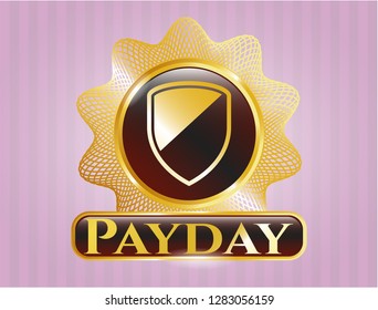  Gold shiny emblem with armor icon and Payday text inside