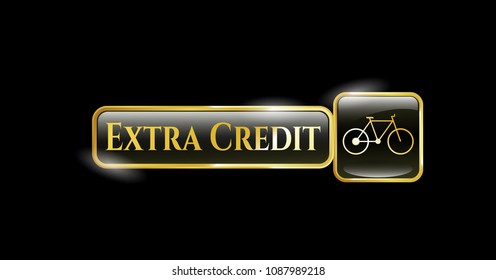  Gold shiny emblem with bike icon and Extra Credit text inside