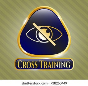  Gold shiny emblem with blind icon and Cross Training text inside