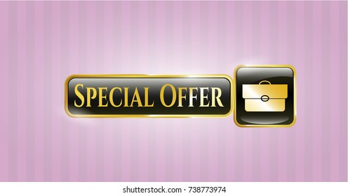  Gold shiny emblem with briefcase icon and Special Offer text inside