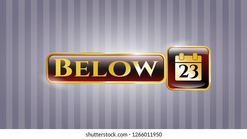  Gold shiny emblem with calendar icon and Below text inside