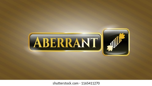  Gold shiny emblem with candy icon and Aberrant text inside