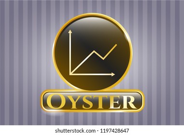  Gold shiny emblem with chart icon and Oyster text inside