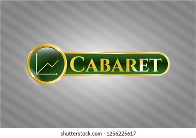  Gold shiny emblem with chart icon and Cabaret text inside