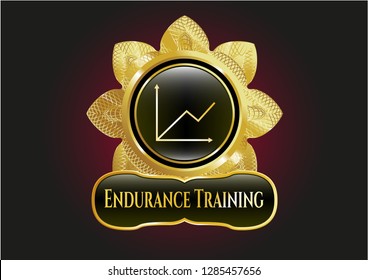  Gold shiny emblem with chart icon and Endurance Training text inside