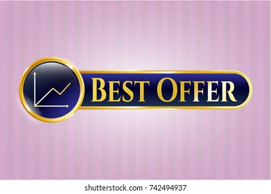  Gold shiny emblem with chart icon and Best Offer text inside
