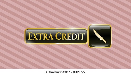  Gold shiny emblem with combat knife icon and Extra Credit text inside