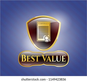  Gold shiny emblem with contract icon and Best Value text inside