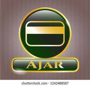  Gold shiny emblem with credit card icon and Ajar text inside