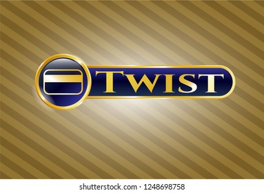  Gold shiny emblem with credit card icon and Twist text inside