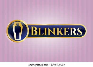 Gold shiny emblem with dead man in his coffin icon and Blinkers text inside