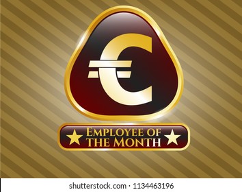  Gold shiny emblem with euro icon and Employee of the Month text inside