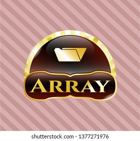  Gold shiny emblem with folder icon and Array text inside