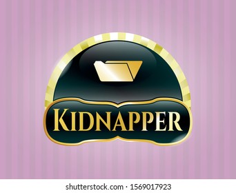  Gold shiny emblem with folder icon and Kidnapper text inside