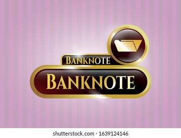  Gold shiny emblem with folder icon and Banknote text inside