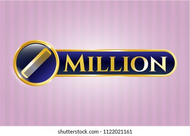  Gold shiny emblem with hair comb icon and Million text inside