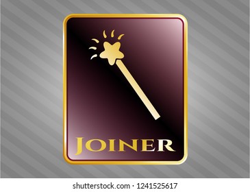  Gold shiny emblem with magic stick icon and Joiner text inside