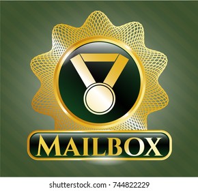  Gold shiny emblem with medal icon and Mailbox text inside