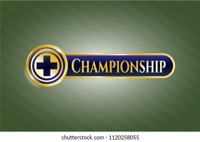  Gold shiny emblem with medicine icon and Championship text inside