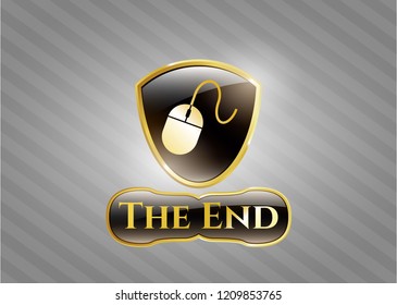  Gold shiny emblem with mouse icon and The End text inside