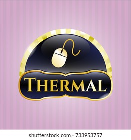  Gold shiny emblem with mouse icon and Thermal text inside