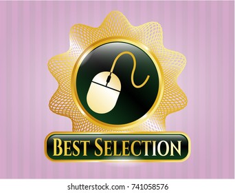  Gold shiny emblem with mouse icon and Best Selection text inside