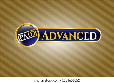  Gold shiny emblem with paid icon and Advanced text inside