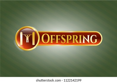 Gold shiny emblem with pull up icon and Offspring text inside