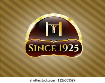  Gold shiny emblem with pull up icon and Since 1925 text inside