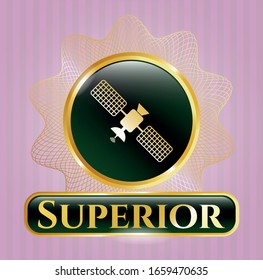  Gold shiny emblem with satelite icon and Superior text inside