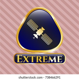  Gold shiny emblem with satelite icon and Extreme text inside