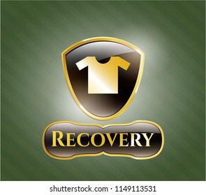  Gold shiny emblem with shirt icon and Recovery text inside