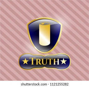  Gold shiny emblem with soda can icon and Truth text inside