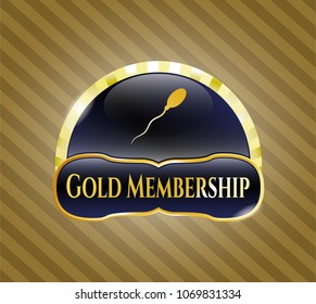 Gold shiny emblem with sperm icon and Gold Membership text inside