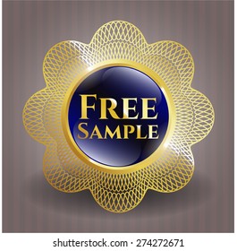 Gold shiny emblem with text free sample inside