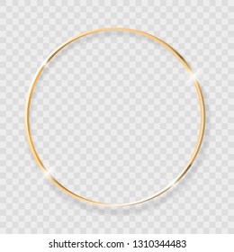 Gold Shiny gloss frame with shadow. Vector illustration