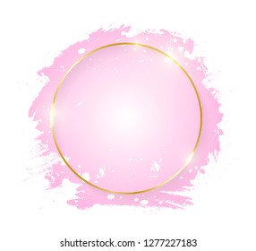 Gold Shiny Glowing Oval Frame Pink Stock Vector (Royalty Free) 1277227204