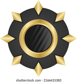 Gold Shiny Glowing Vintage Circle Frame Stock Vector