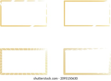 Gold shiny glowing vintage frame with shadows isolated on transparent background. Golden luxury realistic rectangle border. Vector illustrations.