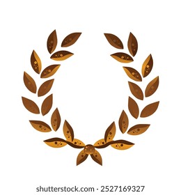 Gold shiny laurel wreath - vector illustration