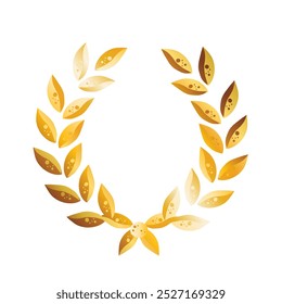 Gold shiny laurel wreath - vector illustration