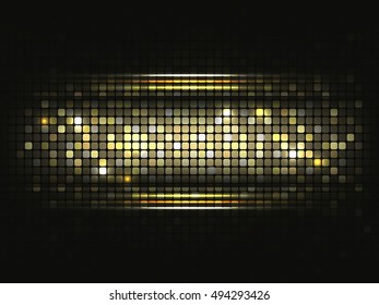 Gold shiny mosaic background. Vector abstract illustration with place for your content.
