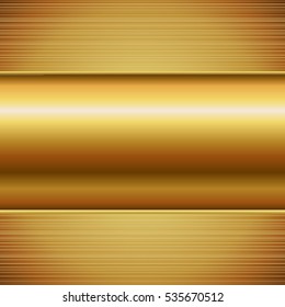 Gold shiny plate vector background with copy space.