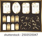 Gold shiny ribbon tape and frame set