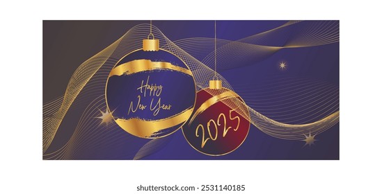 Gold shiny sparkle Happy New Year 2025 banner, web, invite posters template Layout, greeting card