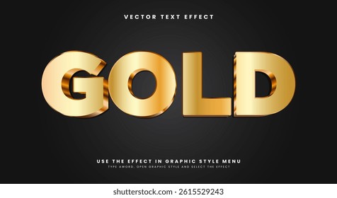 Gold shiny Style 3D editable text effect Template