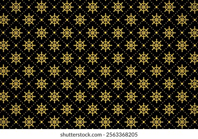 Gold Ship Wheel background pattern