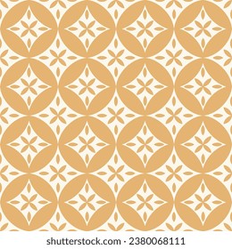 Patrón fluido del vector geométrico Gold embarpo tsunagi. Vector de círculos de solapamiento japonés ornamental para papel pintado, textil, papel, envoltura de regalo.