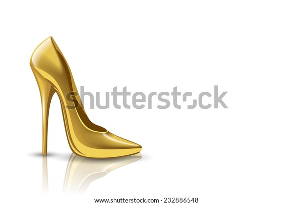 Gold Shoes On White Background Vector Stock Vector (Royalty Free) 232886548